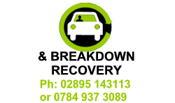 Click to phone for car salvage or for  Bates Car or Motorbike Breakdown Recovery, Ph: 02895 143113 or 0784 937 3089